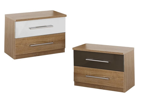 *Clearance* Rauch Lyon Bedside Drawer Tables. Pack of 2. Sonoma Oak.