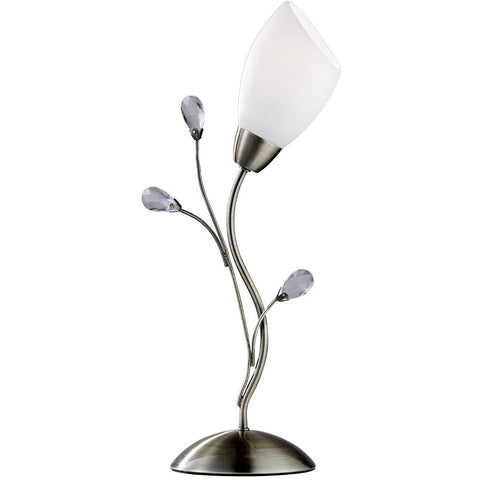 Searchlight "Gardenia" 1761 Crystal Flower Table Lamp in Brass or Chrome, [product_variation] - Freedom Homestore