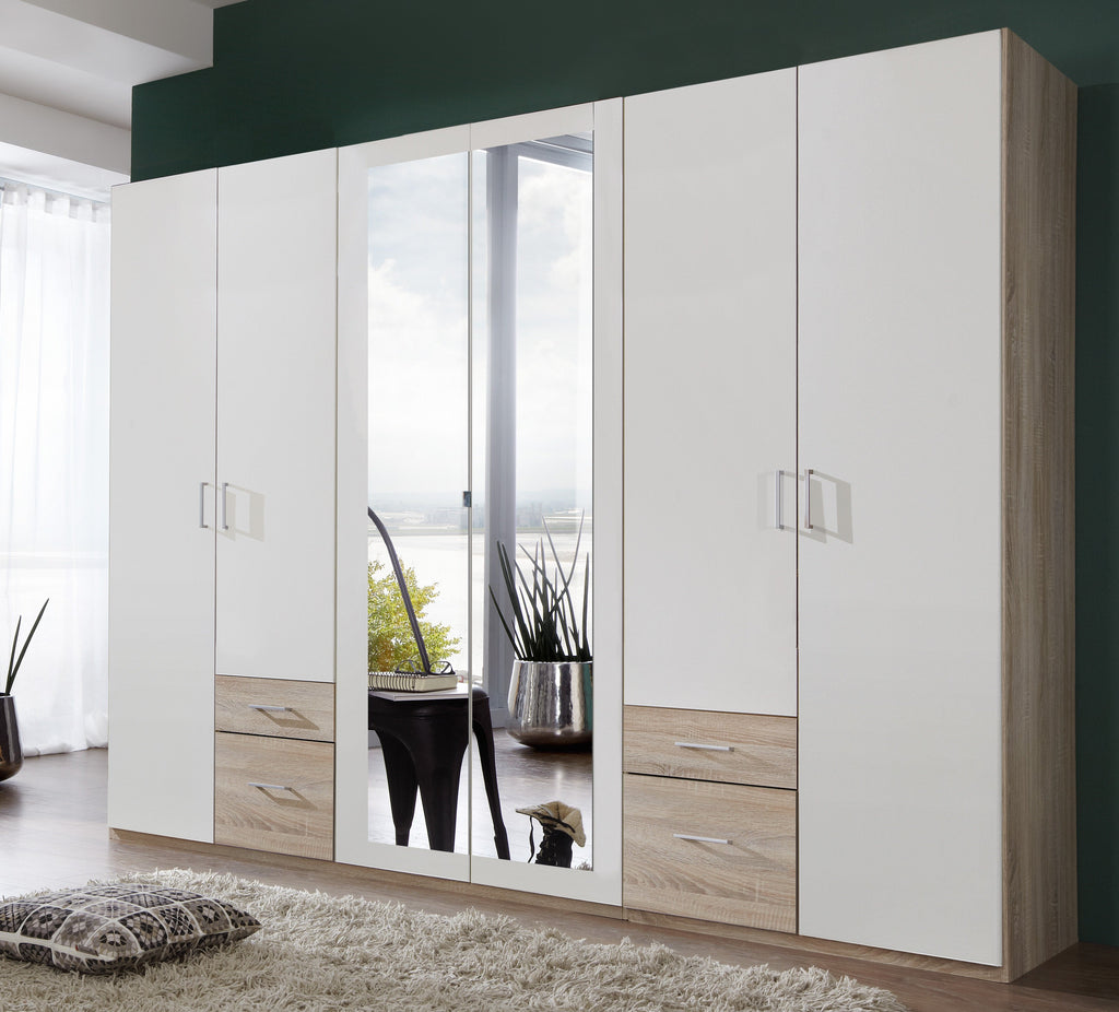 Wardrobe white deals and oak